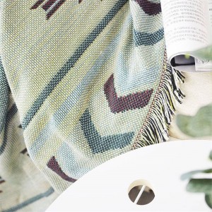European Geometry Throw Blanket Coffee Sofa Decorative Slipcover Cobertor on Sofa Travel Non-slip Stitching Blankets Christmas