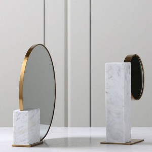 European Minimalist Luxury Metal Marble Glass Mirror Decoration Soft Decoration Home Bedroom Desktop Decoration Gifs