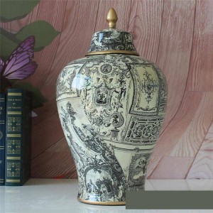 European Style Ornaments Ancient Ceramics temple Jars Storage pot Home Furnishings Models Tenants Hall porcelain jar vase