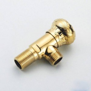 Faucet Replacement Parts 1/2" x 1/2" Luxury Gold Brass Bathroom Angle Valve Water Stop Toilet Filling Triangle Valves HJ-0318K