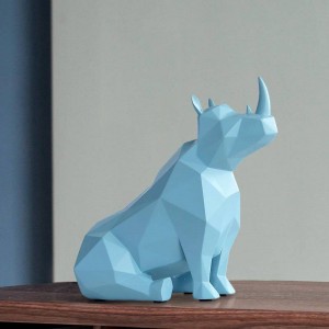 Figurine animal European Creative resin gifts statue tabletop decor for office home decorations rhinoceros Statue Desk ornaments