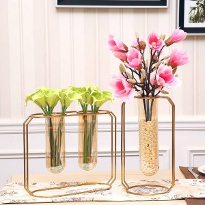 Gold Flower Vases Water Tub Glass Vases Home Decor Creative Art Design Vase Flower Pots Planters