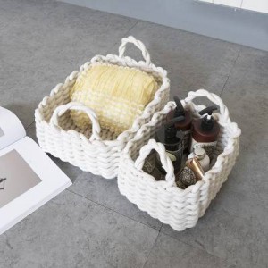 Ins Nordic Style Home Storage Basket Cotton Rope Debris Sorting Basket Soft Home Hand Basket Shooting Basket