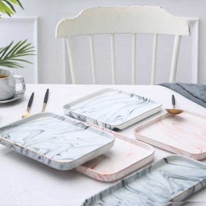 InsFashion super fancy rectangle and square ceramic food tray for elegant russian style home decor