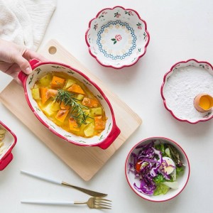 Japanese Cherry Roast 5 Piece Set Baking Tool Plate Bowl Set