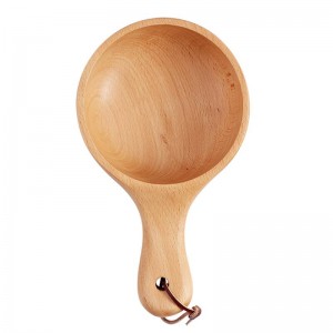 Japanese Style Long Handled Wooden Salad Bowl Wood Large Fruit Pickles Serving Bowl Plate Food Container Kitchen Wooden Utensils