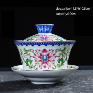  Ceramic Blue and White Porcelain Vintage Gaiwan with Lid Kit Home Drinkware Kung Fu Tea Set Brief Teapot Sent Friend