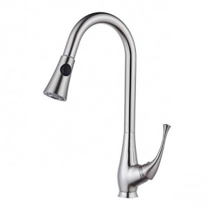 Kitchen Faucet 360 Rotate Swivel Pull Out Spray Brass Chrome Silver Kitchen Sink Faucet Single Lever Vanity Mixer Taps LAD-89
