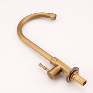 Kitchen Faucet Single Cold Antique Brass Kitchen Sink Faucet Vanity Swivel Mixer Water Tap Rotate Spout Cozinha HJ-0186F