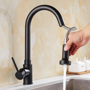 Kitchen Faucet Single Handle Hole Pull Out Spray Brass Kitchen Sink Faucet Mixer Cold Hot Water Taps Torneira Cozinha LAD-116