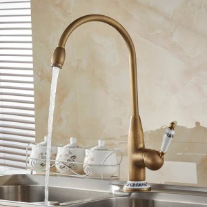 Kitchen Faucets Antique Bronze Faucet for Kitchen Mixer Tap With Ceramic Crane Cold And Hot Kitchen Sink Tap Water Mixers 4116F