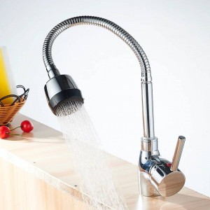 Kitchen Faucets Silver Single Handle Kitchen Mixer Cold and Hot Kitchen Tap Single Hole Water Tap torneira cozin Crane YC-CF2086