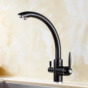 Kitchen Faucets Solid Brass Crane For Kitchen Deck Mounted Water Filter Tap Three Ways Sink Mixer 3 Way Kitchen Faucet LAD-9103