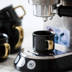 Lekoch 500ml Black Ceramic Coffee Mug With Gold Handgrip Travel Mug Tea Milk Heat Cup For Home Kitchen Drinkware Accessories