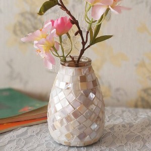 Light color mosaic glass vase fashion home office hydroponic vase