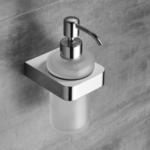 Liquid Soap Dispensers Chrome Color Soap Dispenser Wall Mounted With Frosted Glass Container bottle Bathroom Products 5781