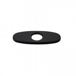 Modern 4" Faucet Deck Plate Escutcheon for 1-Hole Faucet Installation Matte Black Finish Stainless Steel