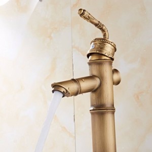 Modern Design Bamboo Antique Brass Faucet Fshion Basin Faucets Bathroom Mixer Vintage Bathroom Sink Faucet XT930