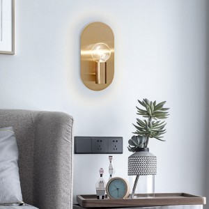 Modern Mid-Century 1-Light Brass Decorative Wall Sconce Indoor Wall Light Fixture in Gold