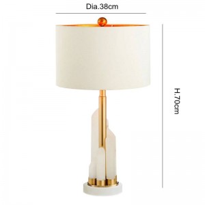 Modern simple personality creative marble table lamp foyer bedroom north stylist model room gold Iron art LED reading lamp