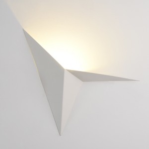 Modern Simplistic White Creative Triangle Metal Shade LED Uplight Wall Light