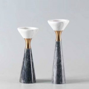 Natural Marble Candlestick Decoration Restaurant Living Room Model Room Soft Decoration Crafts European Home Accessories