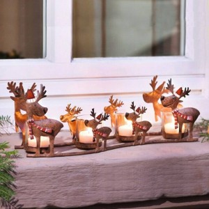 Neoclassical Candle Holder Iron Art Elk Candlelight Cup Light Light Christmas Decoration Adornment Crafts Candlestick Statue