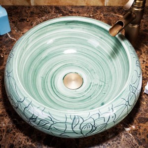 New Ceramic Carving Art Basin Hotel Toilet Washbasin ceramic Wash Basin bathroom sinks bowl