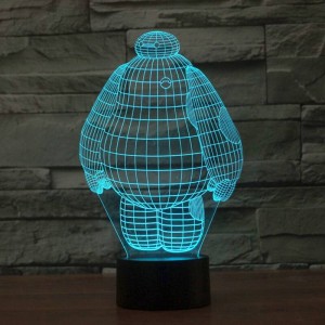 New large white people 3d light lamp LED acrylic colorful holiday deco stereoscopic Nightlight table lamp with touch switch