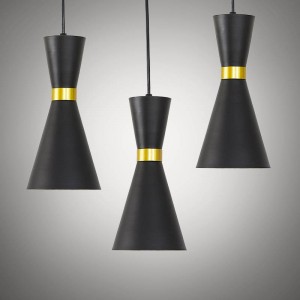 Nordic creative single head led chandelier light black white lampshade gold Hanging lamp dining room E27 LED lamp 3W