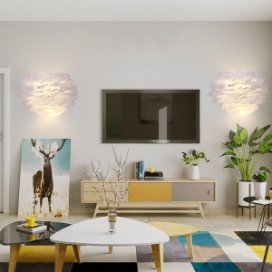 Nordic Led Concise Modern Living Room Sconce Wall Lights Wall Creative Feather Lamp Children Room Wedding Room Bedroom Headlamp