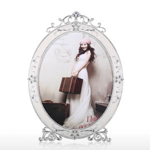 Oval Picture Frame Metal Photo Frame Tabletop Display Home Wedding Photo Frame Anniversary for Family New Couple