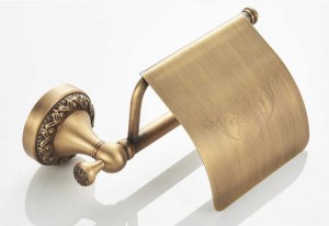 Paper Holders Solid Brass Toilet Paper Holder With Cover Roll Shelf For Paper Towels Wall Mount Bathroom WC Tissue Rack FE-8611