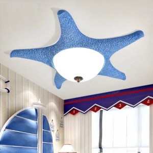 Pink Led Starfish lamp ceiling fixtures for children Kid's bedroom led glass ceiling lamps dressing room surface light