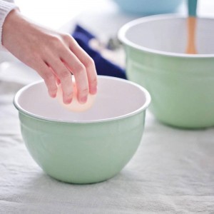 Porcelain Enamel Bowl Storage Box Dessert Bowl Snack Tray Bakery Accessories
