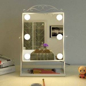 Princess style LED makeup mirror with light bulb home desktop dressing beauty fill light mirror table decoration mx12281553