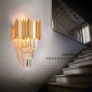 Project Gold Crystal wall Lamp for Hotel room E14 Led wall fixture Restaurant Bedroom Living Room Hallway Background Wall sconce