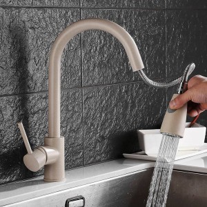 Pull Out Faucets Kitchen Faucet Nickel Brushed Bathroom Basin Hot Cold Mixer Tap Sink Faucet 2 Function Spring&Stream KL8056