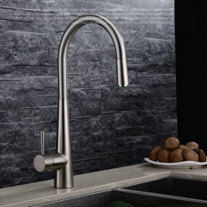 Pull out kitchen faucet Brushed Nickel Basin Sink mixer tap swivel 360 rotate Hot Cold Brass Faucet Nickel/Chrome