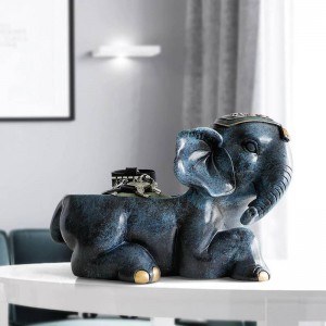 Resin Elephant figurines for gift living room office Modern Home decoration accessories desktop key phone storage box Ornaments