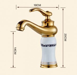 Royal Style Solid Brass Grilled White Painted Porcelain Basin Mixer Taps Deck Mounted Sink Faucet XT601