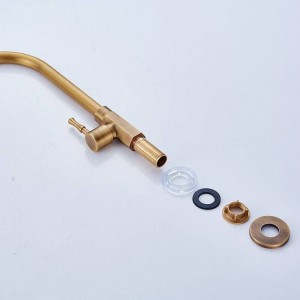 Single Cold Faucet Antique Brushed Brass Faucets Kitchen Swivel Sink Faucet Bathroom Basin Tap