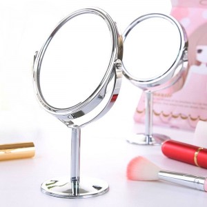 Small Makeup mirror desktop round oval table mirror simple ladies household metal Rotating double-sided vanity mirror mx318094