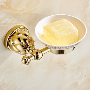 Soap Dishes Gold Finish Brass Soap Basket Wall mounted Soap Dish Bathroom Accessories Bathroom Furniture Toilet Soap Holder 5205