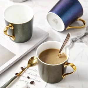 Starry sky Ceramic 350MLCup with Lid with Spoon Mug Simple Creative Coffee Cup Breakfast Cup Milk Cup Travel Mugs cup