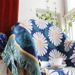 Sunflower Throw Blanket Christmas Gift Decorative Cobertor Manta Para Sofa/Beds Travel Sheet Non-slip Stitching Blankets Tassel