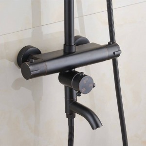 Thermostatic Black thermostatic shower set shower faucet hot and cold Shower faucet Bathtub thermostatic shower mixer