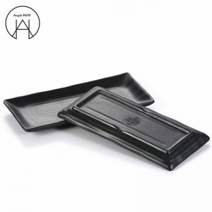 TIMEMORE-Black plate melamine Sushi plate High quality Plates frosted Dish dinner plates Dessert snack dishes rectangular tray