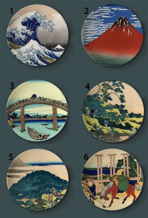 Tomitake Thirty-six King Decorative Plate Hanging Plate Hokusai Japanese Ceramic Disc Floating World Painting Wall Adornment