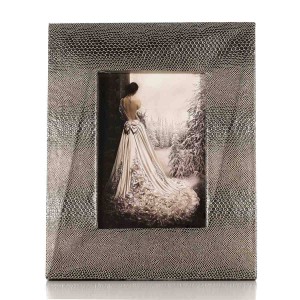 Photo Frame with Snakeskin Texture Wooden Piano Baking Varnish Technology Office Study & Bedroom Ornament Picture Frame